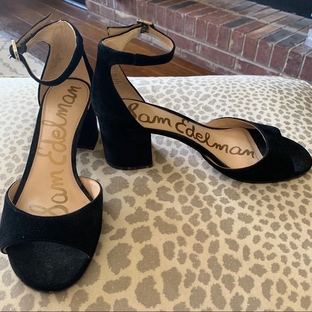 Sam Edelman ankle strap black heel 7.5